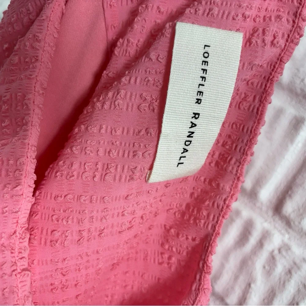 Loeffler Randall Pink Textured Midi Dress Large - Picture 4 of 5